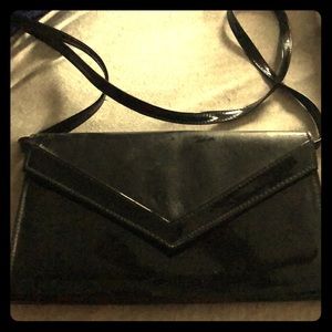 Black patan vinyl purse
